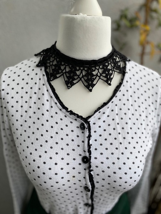 chokery Naszyjnik koronkowy czarny