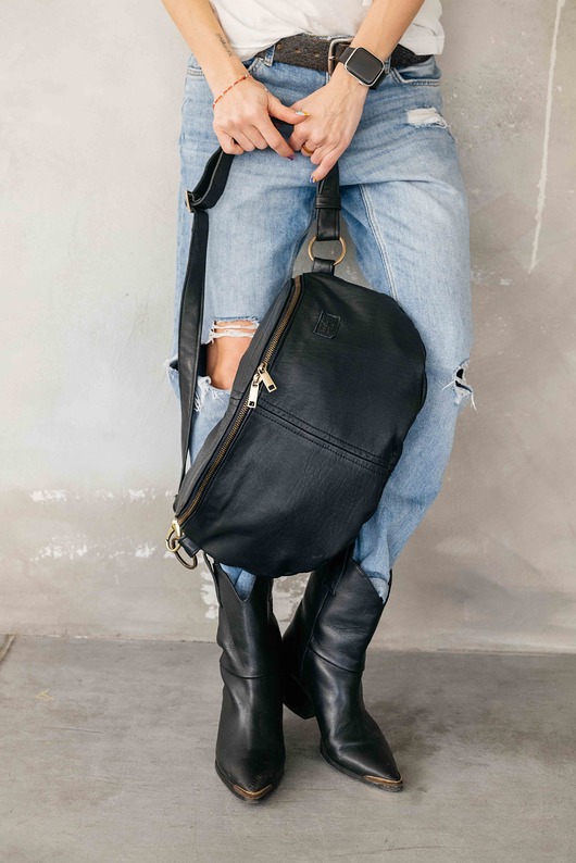 saszetka nerka Nerka XXL z płaszcza skórzanego