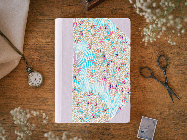 notatniki i albumy Piękny notes zdobiony japońskim papierem, Pamiętnik