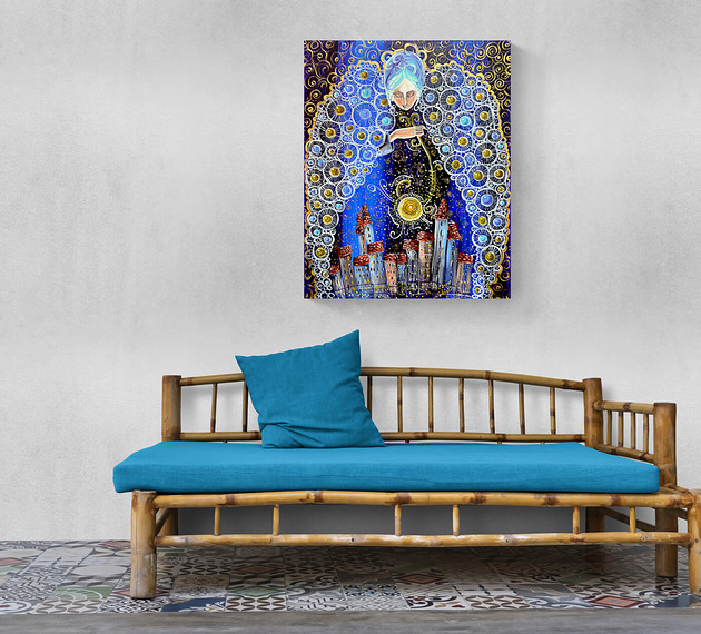 Ozdoby na ścianę Sen nad miastem. Giclee
