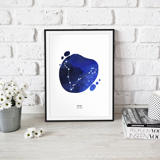 Plakat Ryby Konstelacja Znak Zodiaku trochę na ścianę