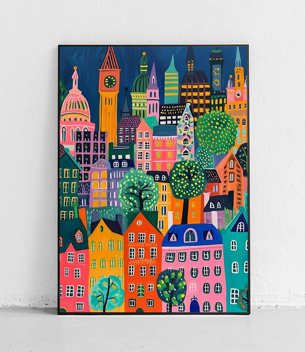 plakaty Plakat Kolorowe miasto marzeń