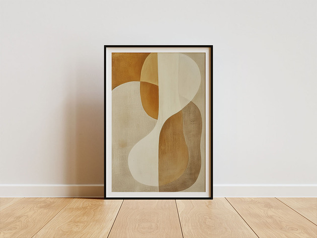 plakaty Plakat - Abstract beige shapes 1