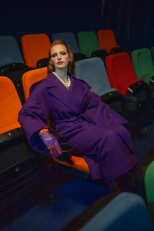 płaszcze damskie Płaszcz Bacall fioletowy