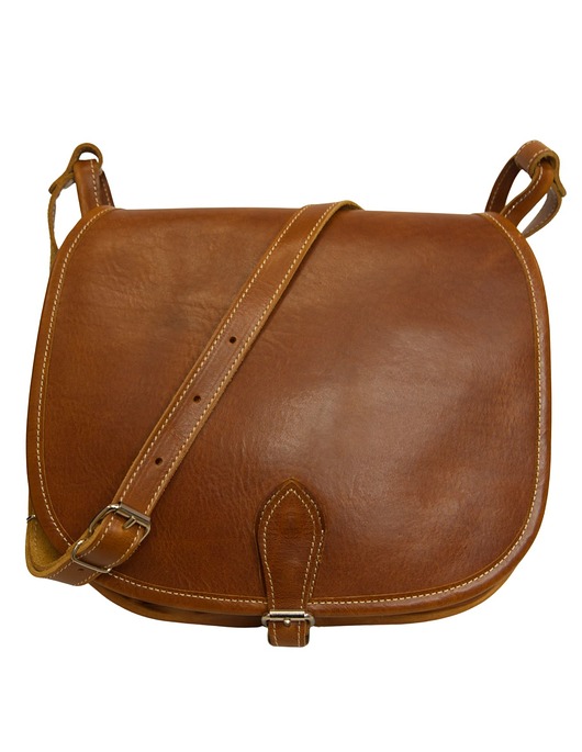 torby na ramię Skórzana torba damska listonoszka vintage  (skóra juchtowa) Brązowa