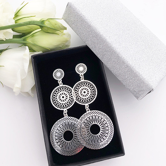 Długie kolczyki koła, srebro circle earrings Anemon Atelier