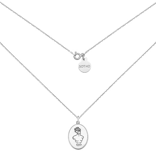 srebrne naszyjniki Srebrny medalion z boginią Afrodytą