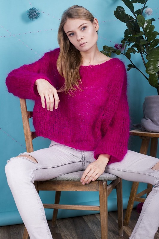 swetry damskie  Sweter fuksja