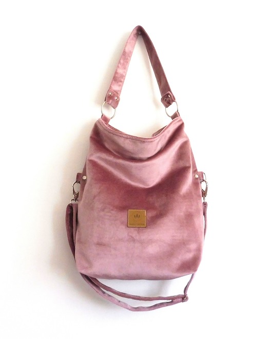torby na ramię Torba z wodoodpornego weluru Baby Pink