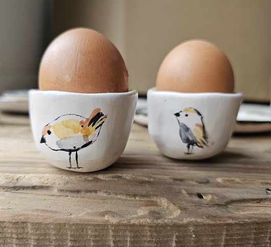 ozdoby wielkanocne Ceramiczny zestaw kieliszków do jajek
