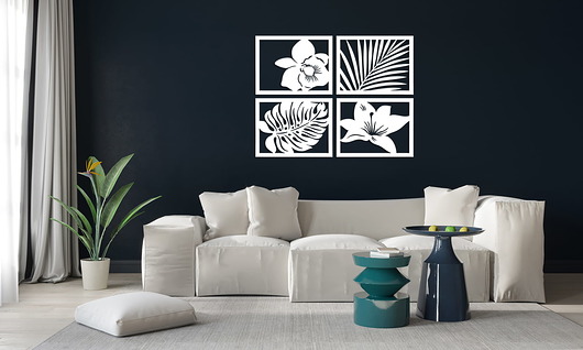 Ozdoby na ścianę DEKORACYJNE PANELE AŻUROWE,  MONSTERA, PALMA, STORCZYK, styl tropikalny