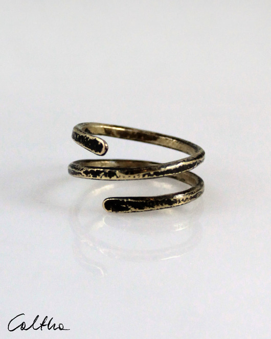 biżuteria męska Wężyk - rozm. 16 - mosiężny pierścionek