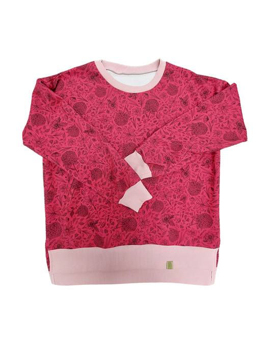 bluza bez kaptura damska Bluza damska, oversize "Różowa Malinka"