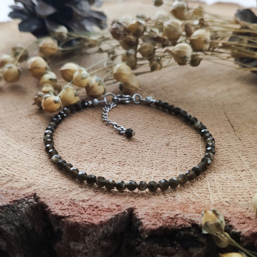 bransoletki z kamieni naturalnych Bransoletka z obsydianem - Autumn Forest III