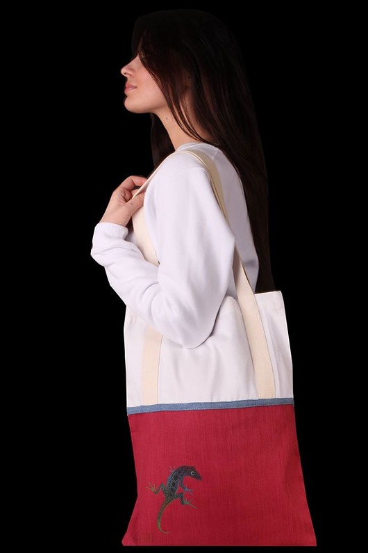 RASPBERRY LIZARD BAG /torba z grafiką odblaskową LUMI LAJT