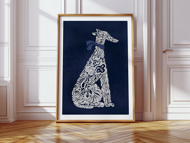 grafiki i ilustracje Grafika Sitting Dog I, siedzący pies