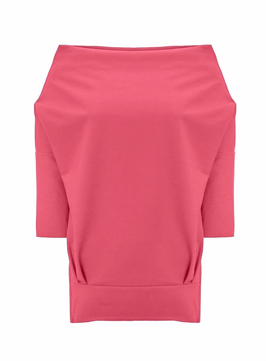 Dresowa bluza luźna z kominem koral Stylowo