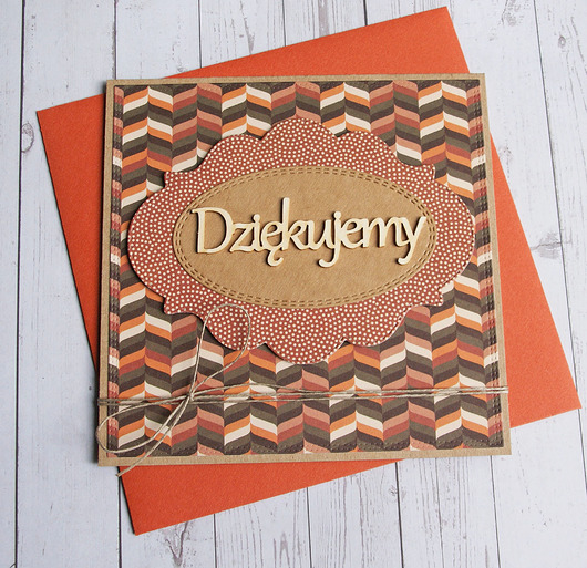 kartki scrapbooking DZIĘKUJEMY : kartka handmade : podziękowanie
