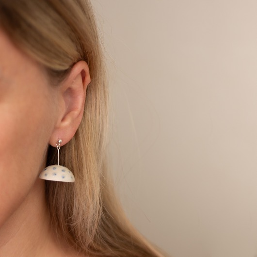 kolczyki ceramiczne Kolczyki ceramiczne purchawki blue line