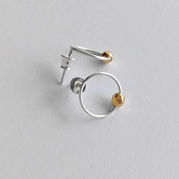 kolczyki z kamieniami Kolczyki OKRĄG