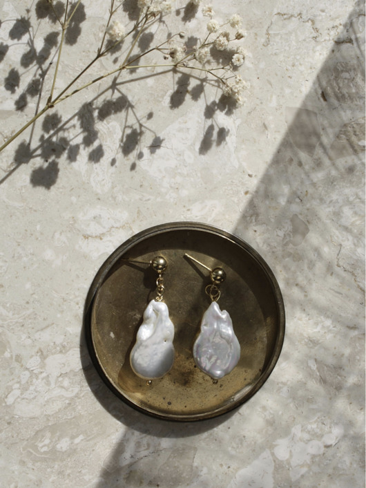 kolczyki pozłacane Kolczyki pozłacane z perłami barokowymi handmade