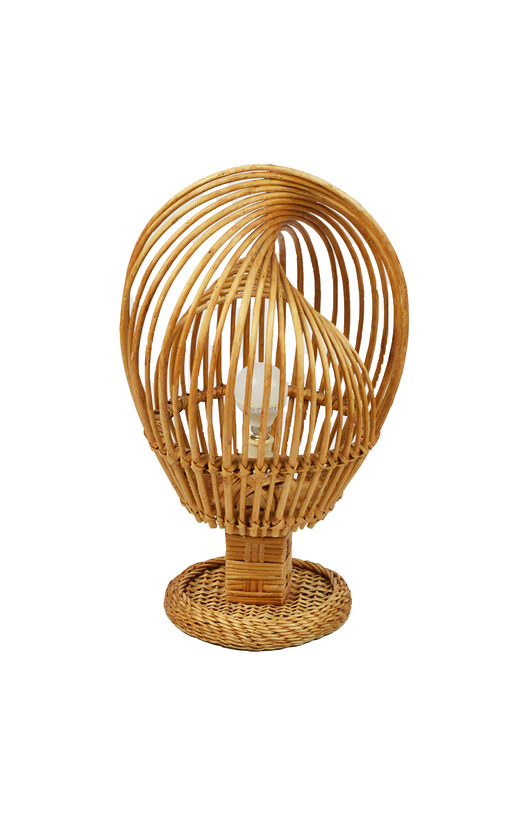 lampy stołowe Lampka wiklinowa, lata 70
