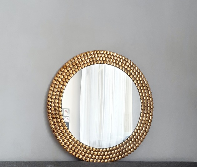 lustra stojące i wiszące Lustro okrągłe złote dekoracyjne 60cm, różne wymiary.