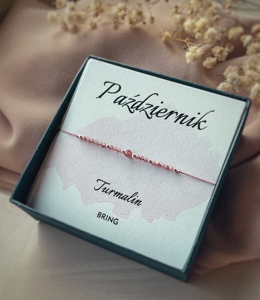 bransoletki z kamieni naturalnych Bransoletka Kamień Urodzeniowy Październik sreb