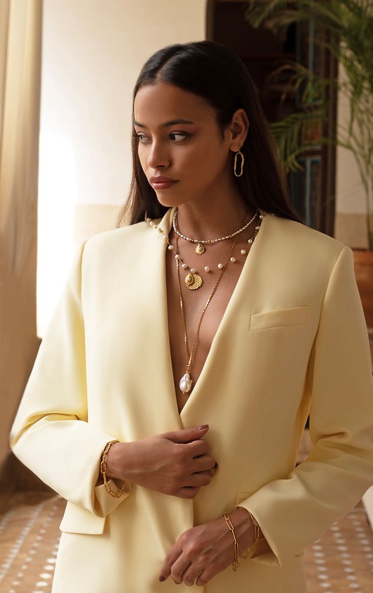 korale Sautoir /white pearls/ - naszyjnik