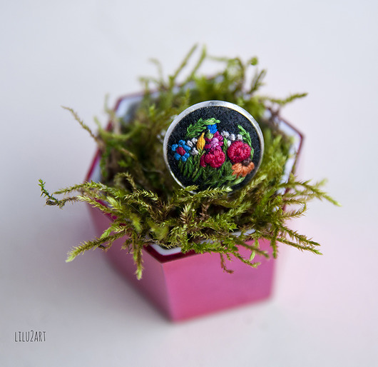 Pierścionek z łąką Lilu2art