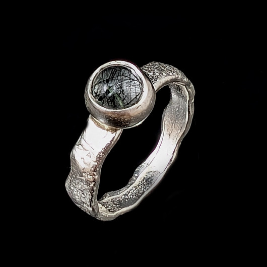 pierścionki srebrne Pierścionek Kwarc turmalinowy