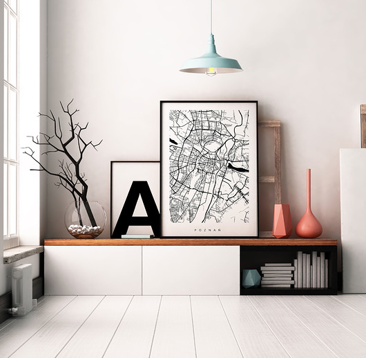 PLAKAT POZNAŃ - B1 - MAPA MIASTA, PREZENT PLAKATY GEOMETRYCZNE