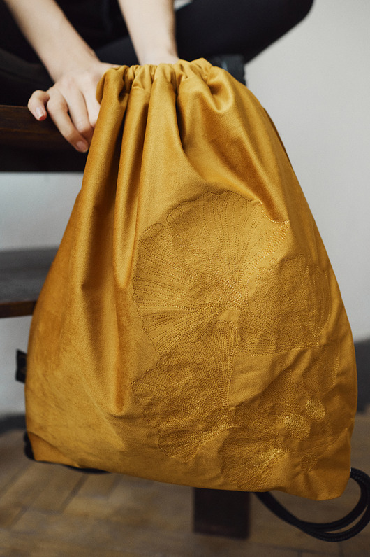 plecaki MIÓD & GINKGO velvetowy plecak