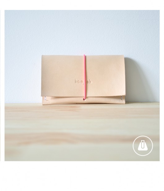leather wallet- naturalpink bag lab