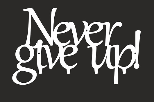 Never give up wieszak dekoracja prezent design ArtSteel