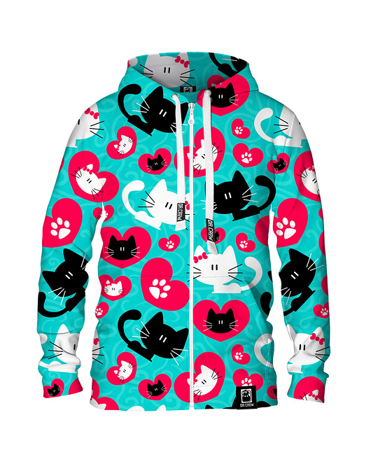 bluza z kapturem damska Damska Bluza Expres Zamek DR.CROW Heart Kitty