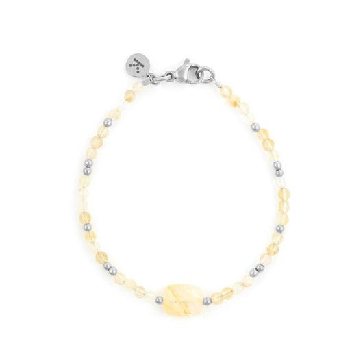 bransoletki z kamieni naturalnych Bransoletka z pastylką bogactwa - wersja srebrna