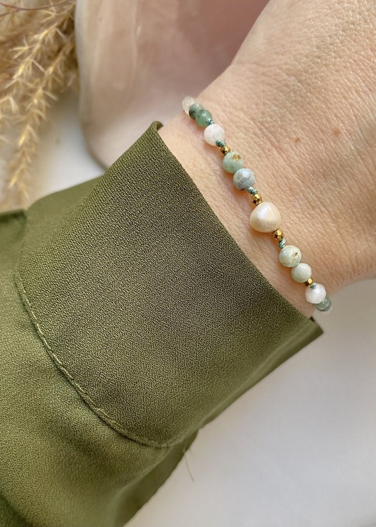bransoletki z kamieni naturalnych Bransoletka z Perłą i Larimar