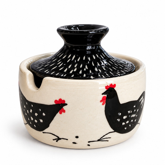 cukiernice Ręcznie robiona cukiernica ceramiczna z pokrywką