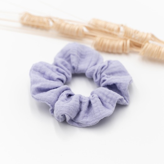 gumki do włosów Scrunchie/frotka muślin lawendowa