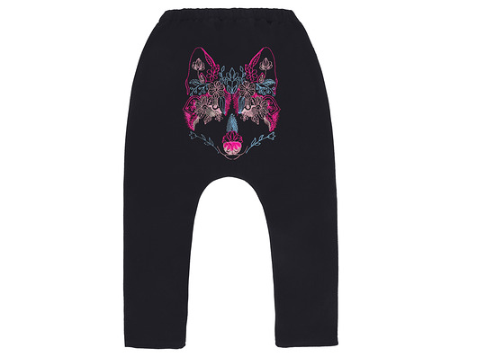 Spodnie typu baggy Flower Wolf Black nonino