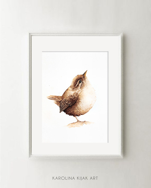 Strzyżyk - 20x30cm plakat autorski Karolina Kijak