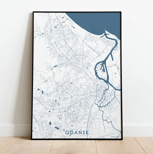 grafiki i ilustracje Mapa plakat - Gdańsk