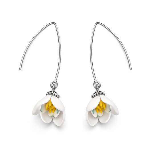 kolczyki z masy plastycznej Kolczyki wiszące Przebiśniegi