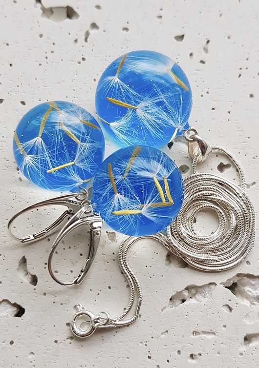 zestaw-dmuchawce w żywicy 1 Grol Jewellery