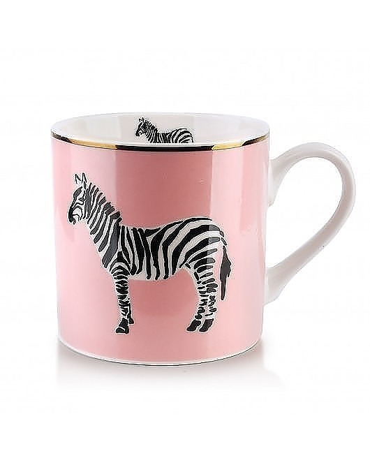 Kubek Porcelanowy Africa Zebras różowy MIA home