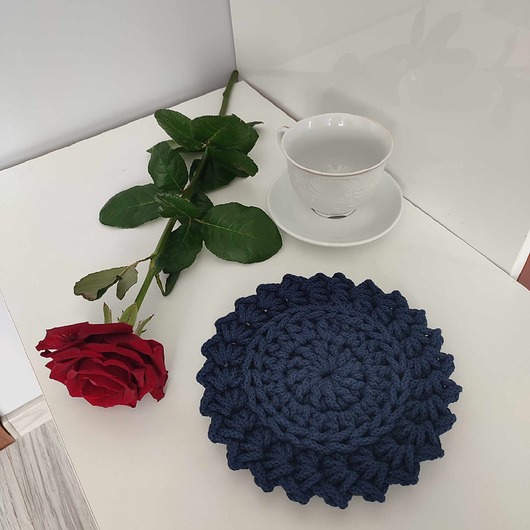 podkładki do kuchni Podkładka okrągła boho ze sznurka 20cm