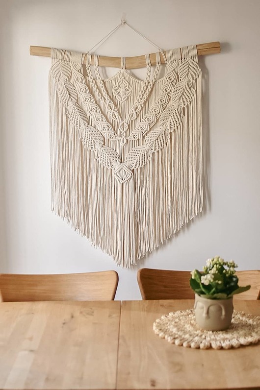 makramy Makrama boho LEAFY L