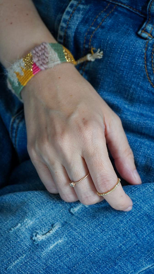 bransoletki na sznurku Bransoletka ręcznie tkana na krośnie, wiązana - Słońcem Tkane