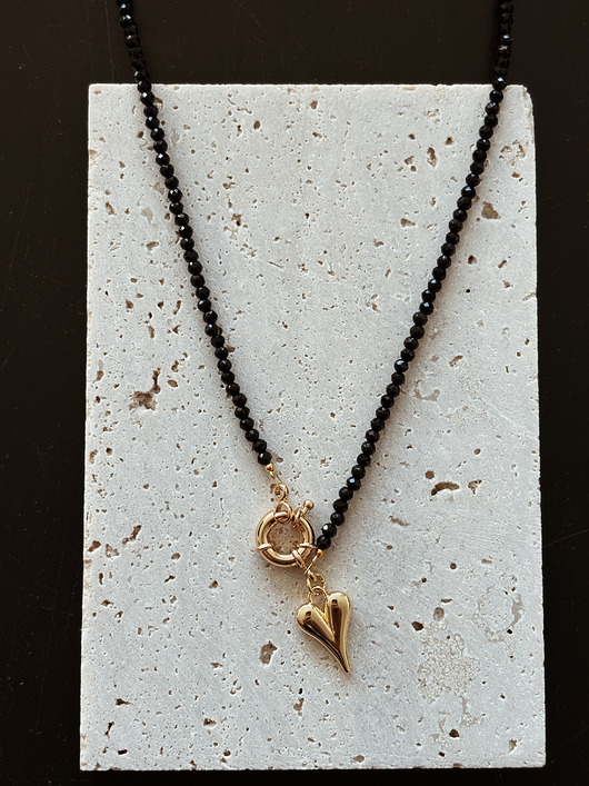 naszyjniki - inne Naszyjnik Onyks  Serce